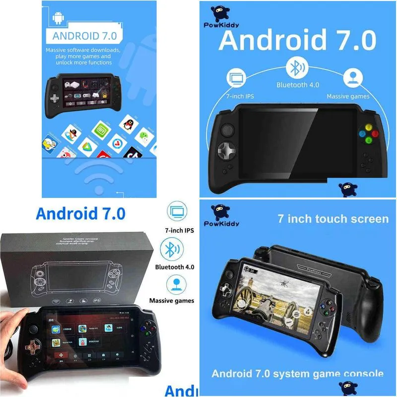 Powkiddy new product x17 Android handheld 7-inch large-screen handheld PSP game console DC/ONS/NGPMD arcade H220426