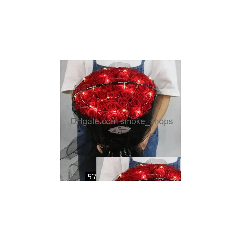 rose bouquet birthday courtesy gift for girlfriend and girlfriend simulation of fake flowers soap box valentines day t200903