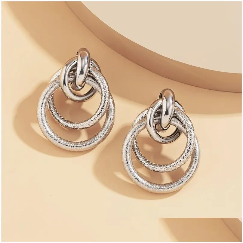Stud Chandelier Dangle Designer Jewelry Earrings Geometric Serpentine Hoop Stylish Metal Wrap Mtilayere Drop Delivery Jewelry Earring Otwxb