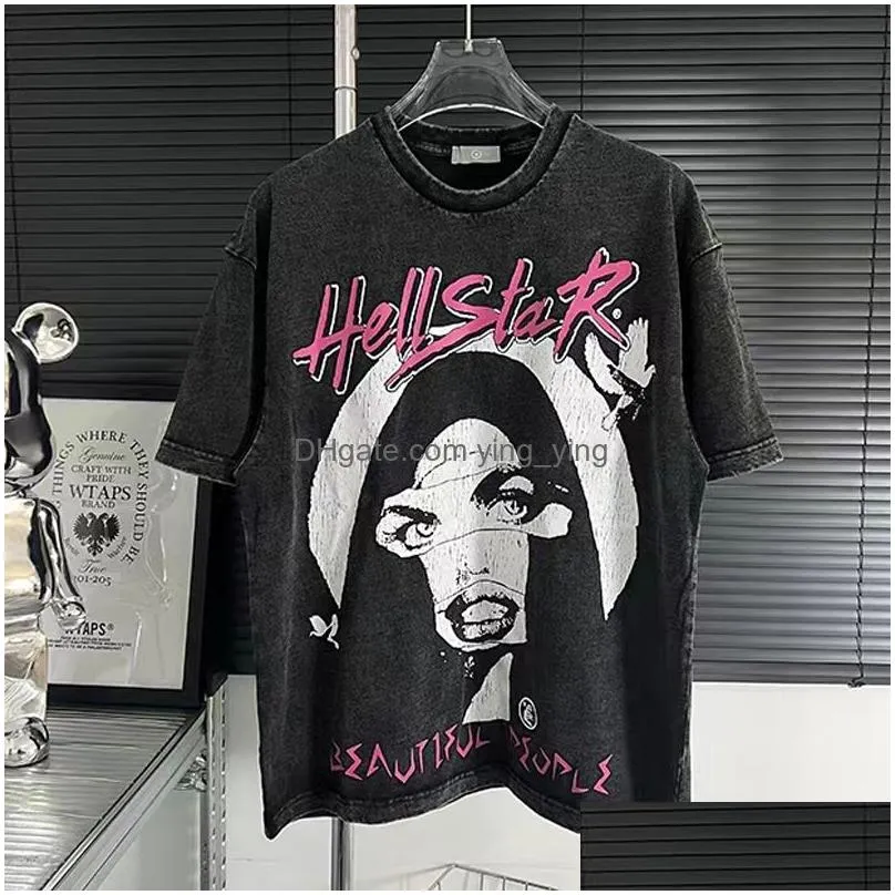hip hop print mens plus tees t-shirt vintage wash tshirt 2023 streetwear t shirt