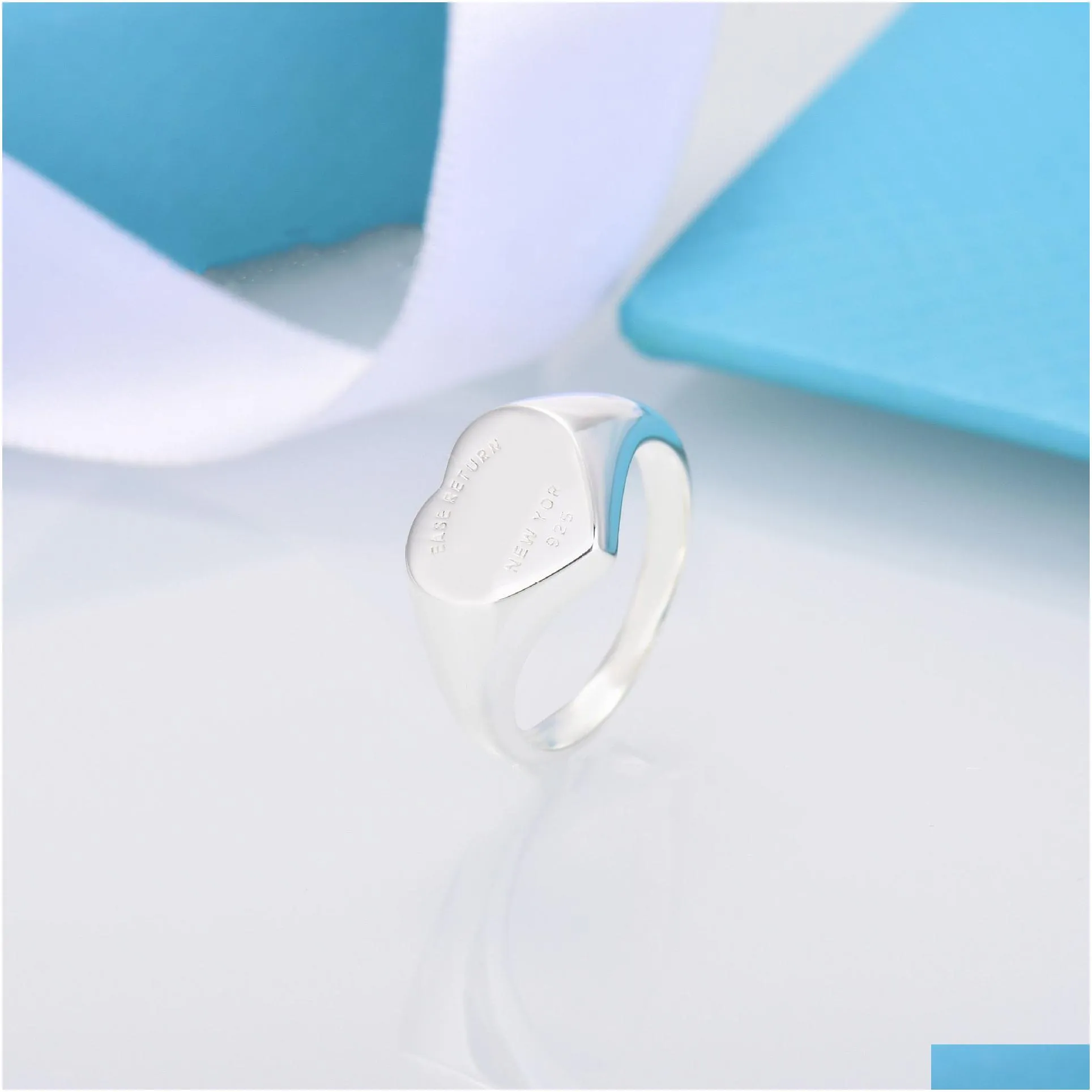 Wedding Rings Brand Rings Heart Ring Designer Jewelry Enamel For Women 2024 Return To  Mens Band Rose Color Gift Goth Love Dr Otqo5