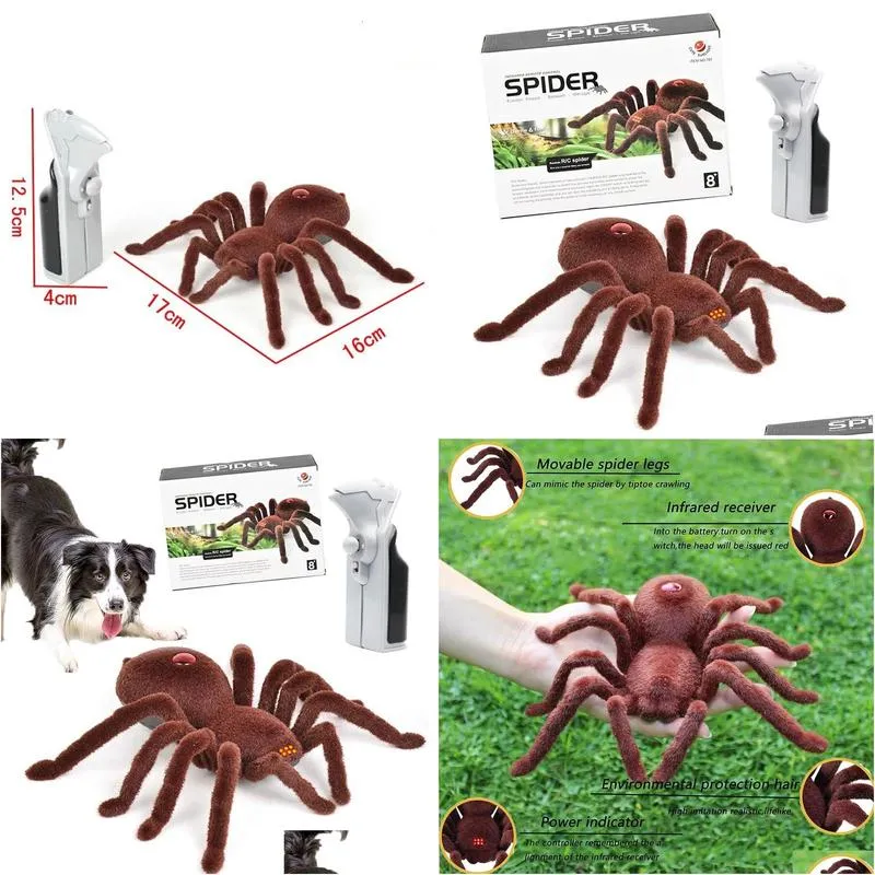 Dog Toys Chews Halloween Dog Toy Smart Simulated Spider with Remote Control Toys for Large Medium Small Dogs Interactive Dog Birthday Gift Toy