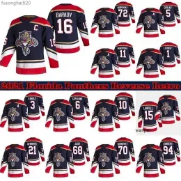 custom Men women youth Carolina``Panthers``Aleksander Barkov 2021 Reverse Retro Jersey 72 Sergei Bobrovsky 1 Roberto Luongo 5 Ekblad Hockey Jerseys