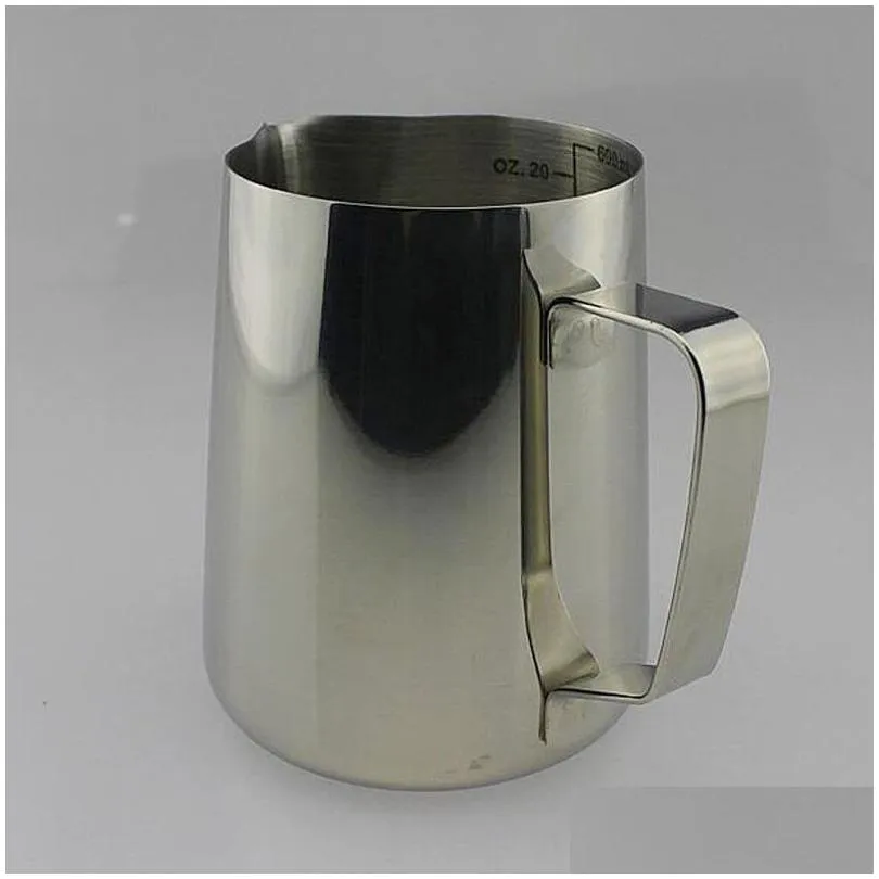 100pcs/lot 150ml stainless steel coffee latte milk frothing mug pitcher jug for espresso frothers latte art drinkware