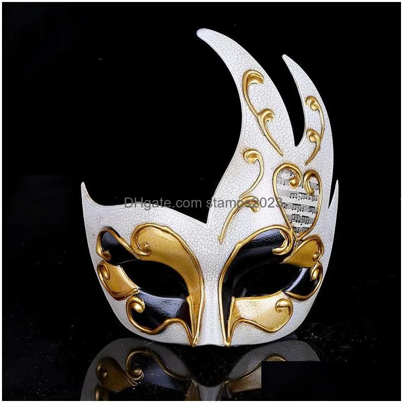 Party Masks Men Ladies Masquerade Ball Masks Venetian Party Eye Mask New Black Carnival Fancy Dress Costume Drop Delivery Home Garden Dhqeh