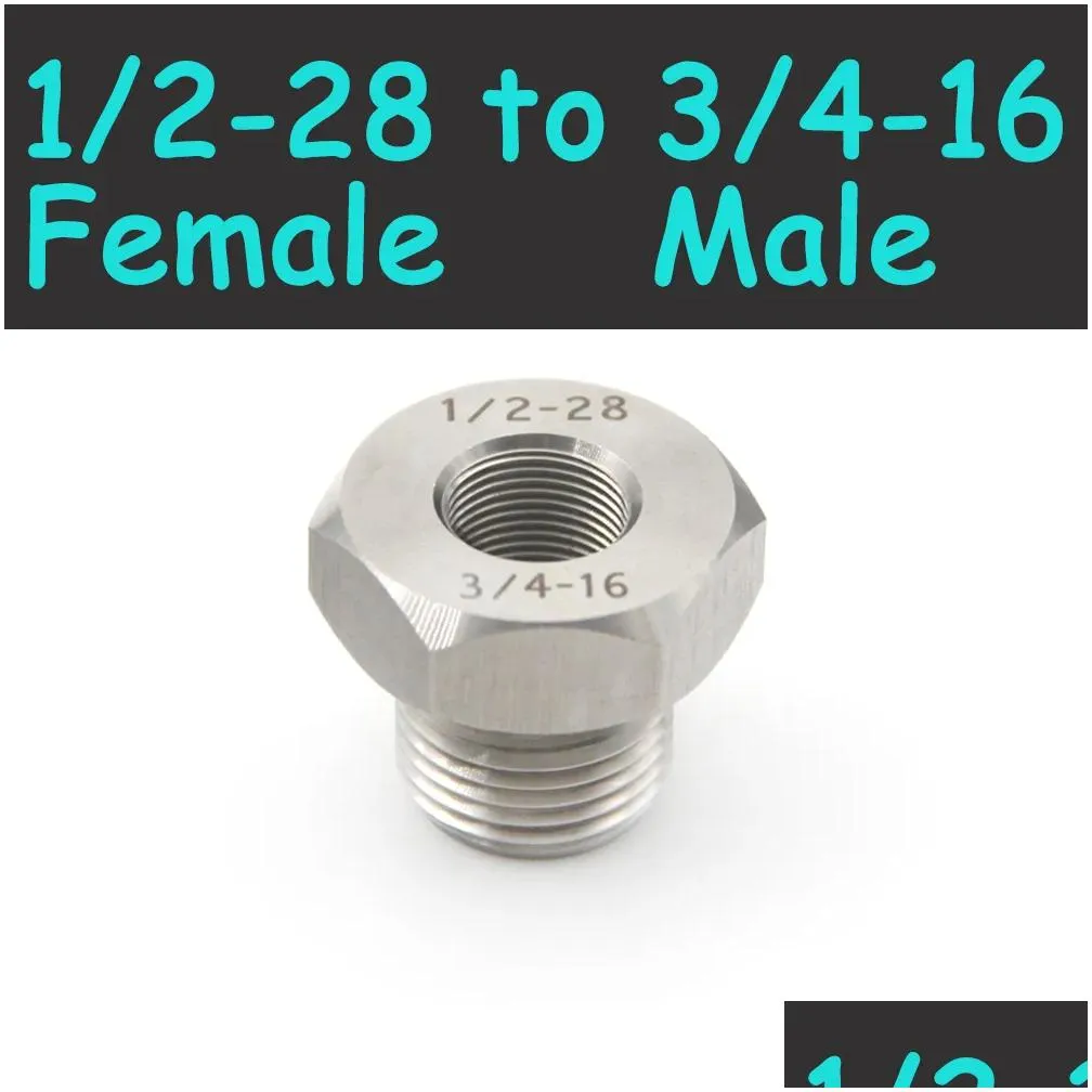 1/2-28 To 3/4-16 Stainless Steel Thread Adapter Screw Converter for Napa 4003 Wix 24003 1/2x28 UNEF Female to 3/4x16 Male UNF