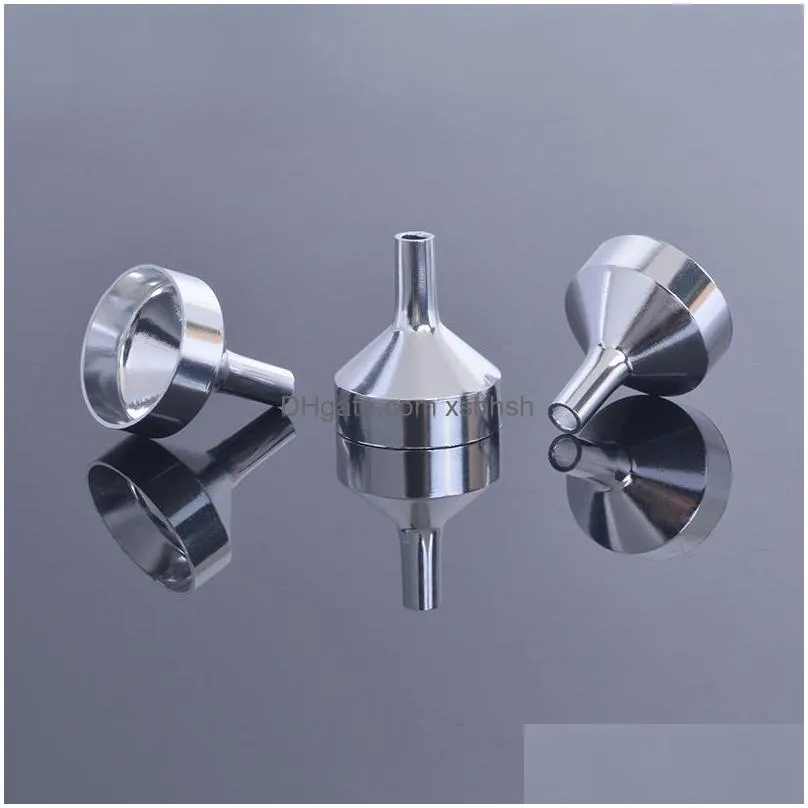 500pcs metal small aluminum mini funnel for perfume transfer diffuser bottle mini liquid oil filling