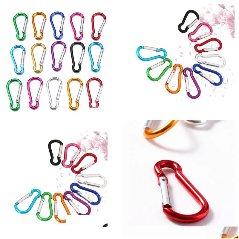 2000pcs aluminum alloy carabiner spring snap clip hooks keychain climbing hiking outdoor activities