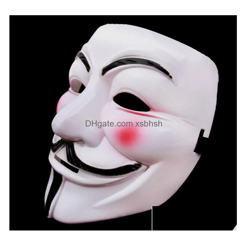 2000pcs v mask masquerade masks for vendetta anonymous valentine ball party decoration full face halloween super scary party mask