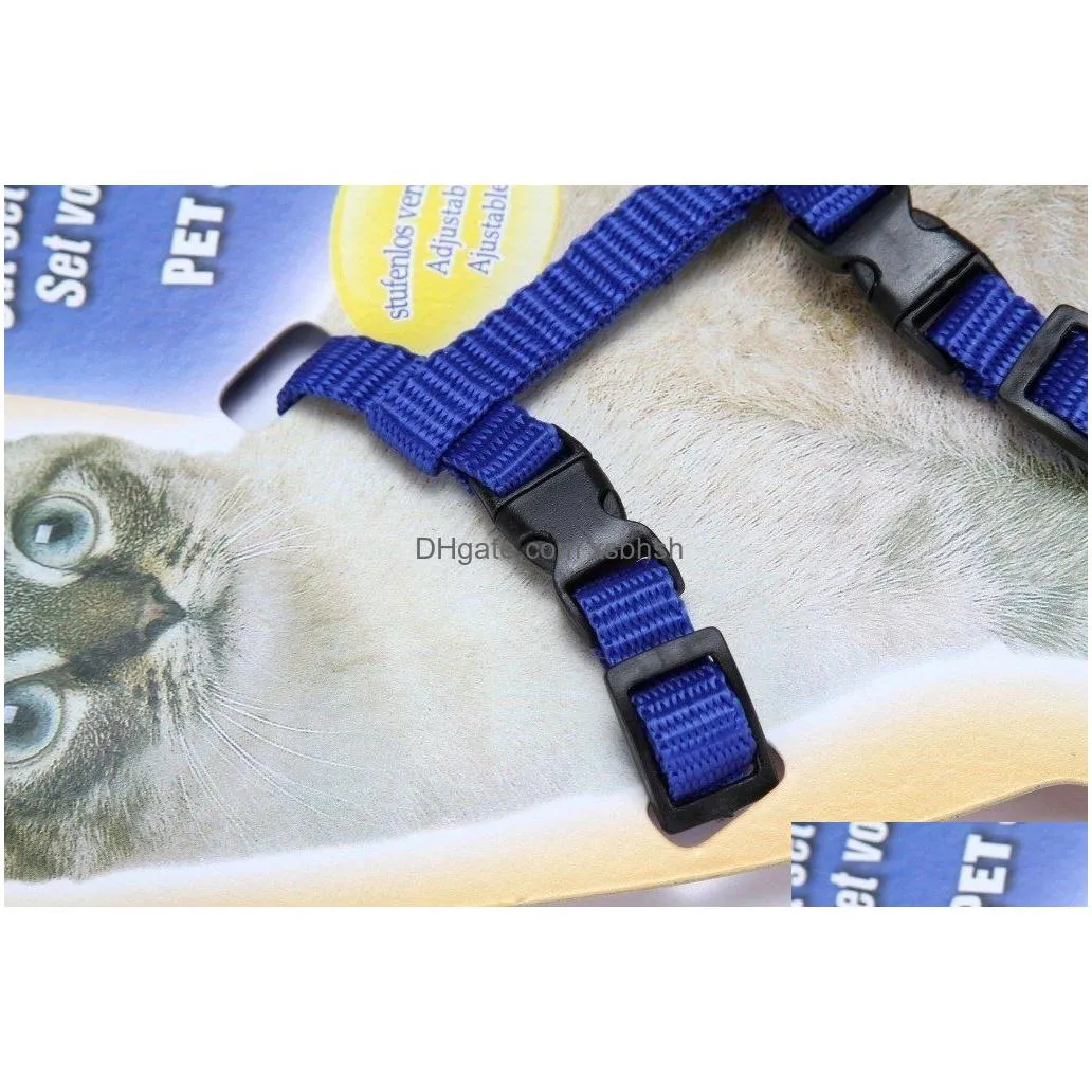 50pcs pet lead leash harness kitten red belt strap safety rope adjustable cat dog collar
