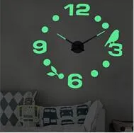 creative glow-in-the-dark diy wall clock 47 large size acrylic diy living room decoration wall sticker clock silent clock