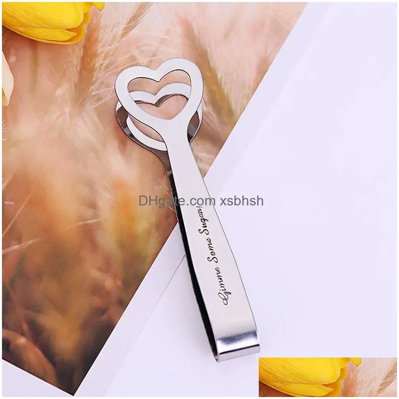 stainless steel sugar clamp tongs with boxes package ice coffee bar buffet kitchen spoon party favor wedding gifts