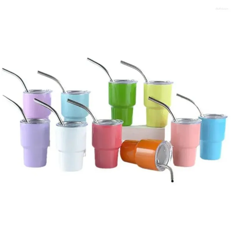 Mugs Straw Cup For Iced Coffee Beverages Versatile 60ml Stainless Steel With Lid Minimalistic Anti-rust Water Cocktails