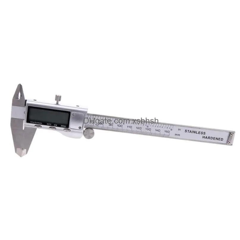 dhs 20pcs 150mm 6 lcd digital vernier caliper electronic gauge micrometer precision tool silver with box