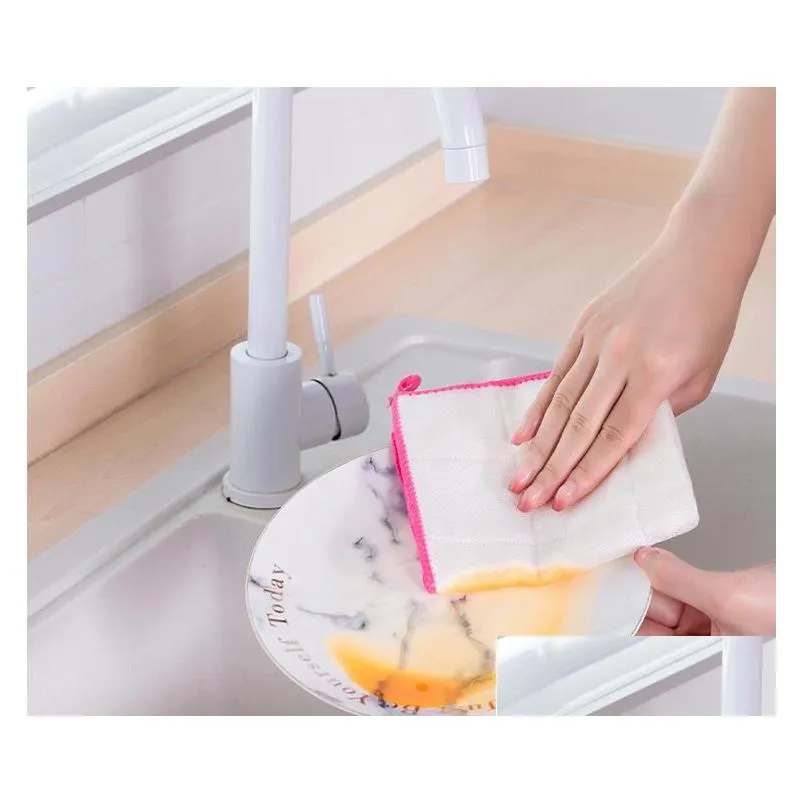 kitchen cleaning cloth dish washing towel bamboo fiber eco friendly bamboo cleanier clothing kitchen tools sn2132