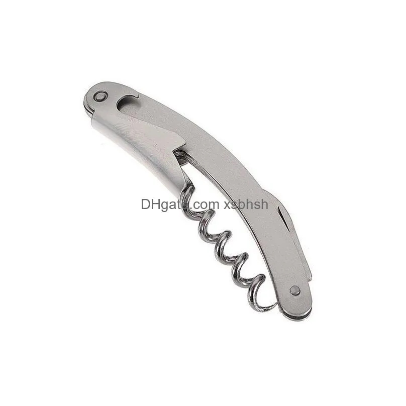 500pcs sea horse knife foldable multifunction stainless corkscrew hinged waiters wine bottle opener foil cutte knife tool za1041