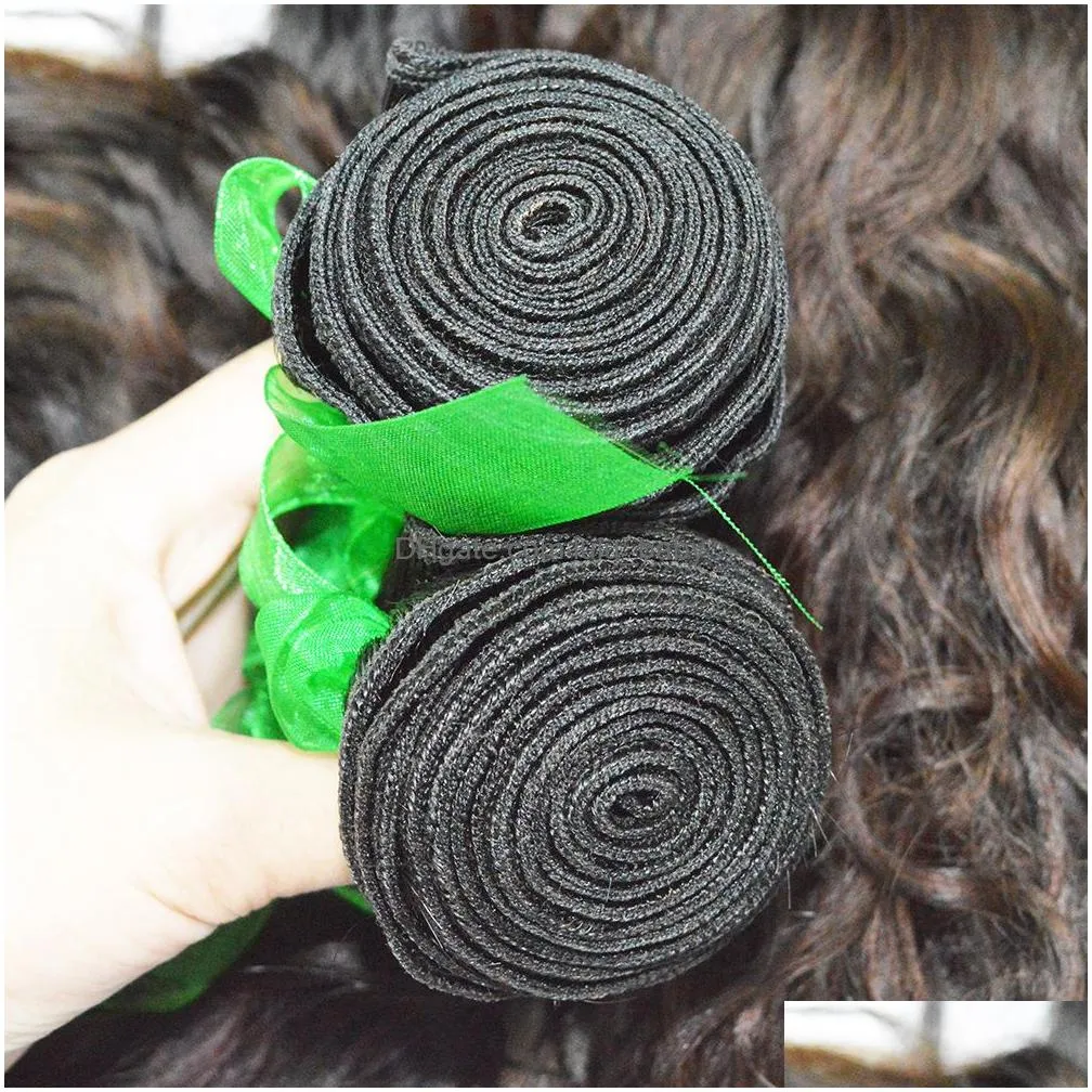 wefts peruvian water wave unprocessed human hair extensions 3pcs/lot on sale