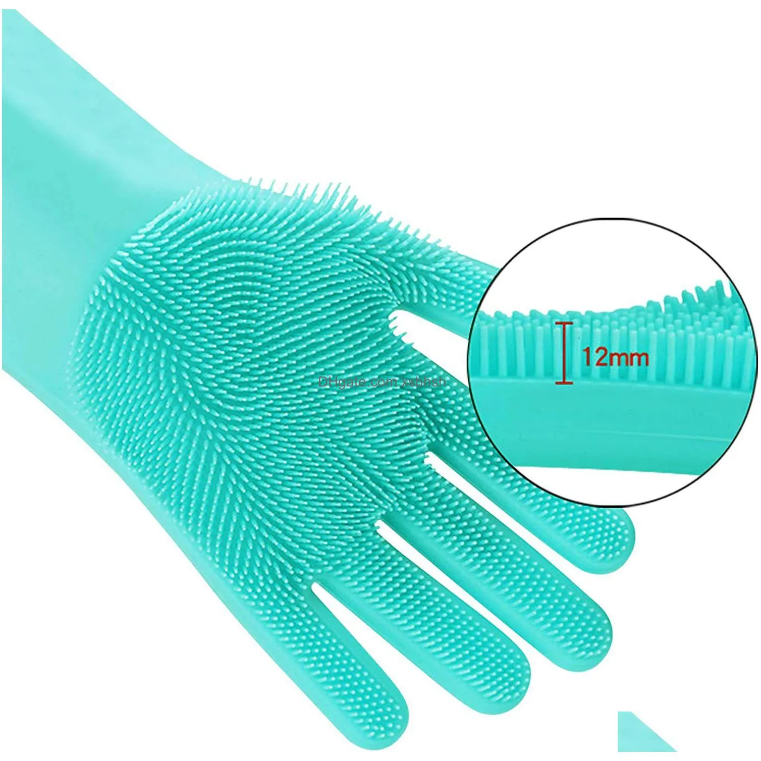 30pair silicone rubber dish washing gloves eco-friendly scrubber cleaning for multipurpose kitchen bed bathroom tools