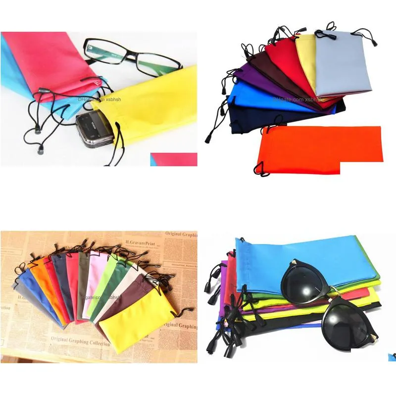 wholesale 2000pcs colorful waterproof dustproof cloth sunglasses pouch soft eyeglasses bag glasses phone case storage bag