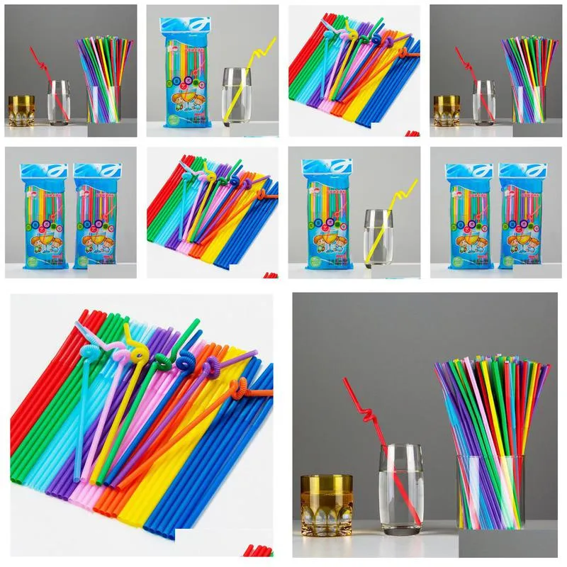 3600pcs plastic drinking straw 6x260mm export to japan extendable flexible drink straws colored ems 