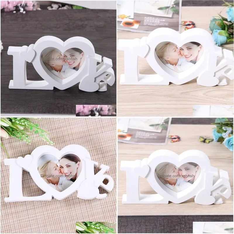 50pcs/lot pure love p o frame white heart shape with one picture 4x4 for baby and sweet lover gift