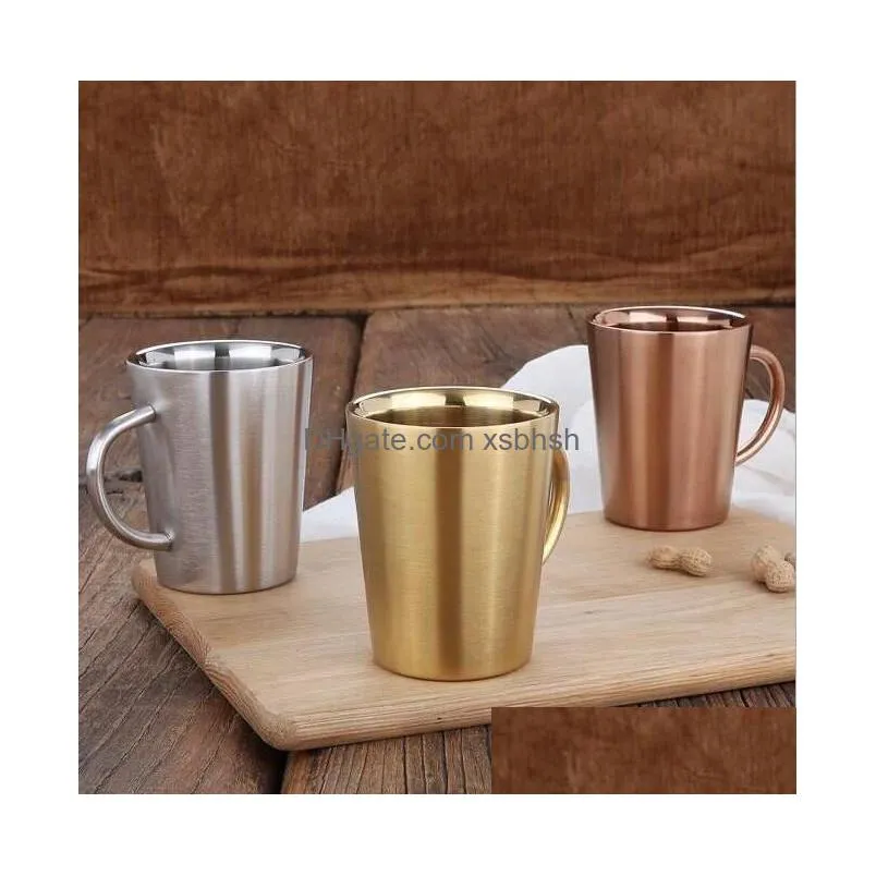 60pcs 320ml 12oz vacuum cups stainless steel mug double wall cup insulated beverage milk thermo coffee mug with handles