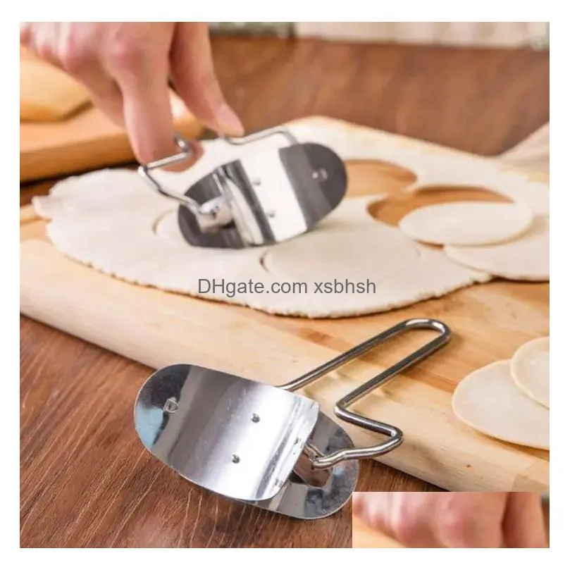stainless steel dumpling maker dough circle roller machine kitchen pastry embosser diy pie ravioli pasta baking accessories sn