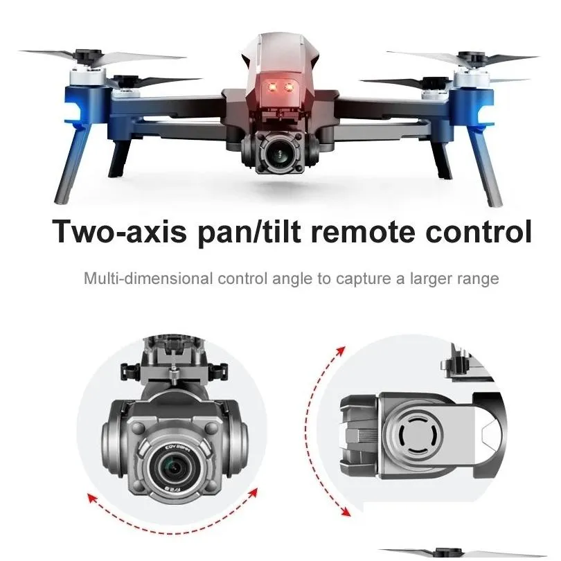 Professional 5G WiFi GPS Drones with 6K 4K 2 Axis Gimbal Camera RC Distance 2KM Brushless Self Stabilization Quadcopter FPV Dron