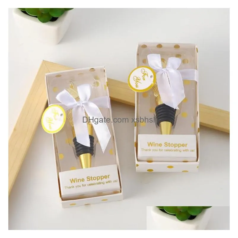 100pcs tropical wedding favors gold pineapple wine bottle stopper in gift box party decorative wine stoppers sn2270