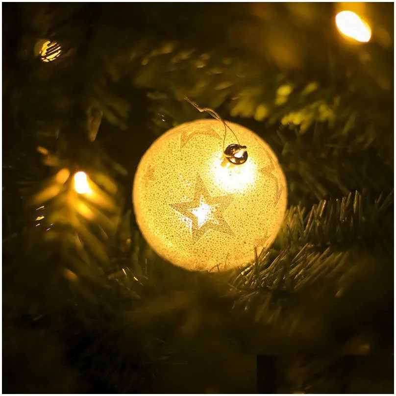 Christmas Decorations Led Ball Light Chrismas Xmas Tree Hanging Ornament Garden Party Decor Lighted Christmas Decoration Pendant Drop Dhkxi