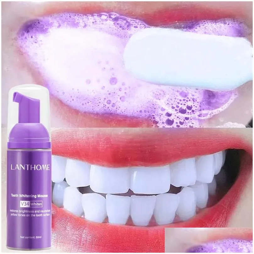 V34 Teeth Whitening Mousse Color Corrector Removes And  Breath Cleans The Stain Stains Tooth Whitening Oral Hygiene Toothpaste