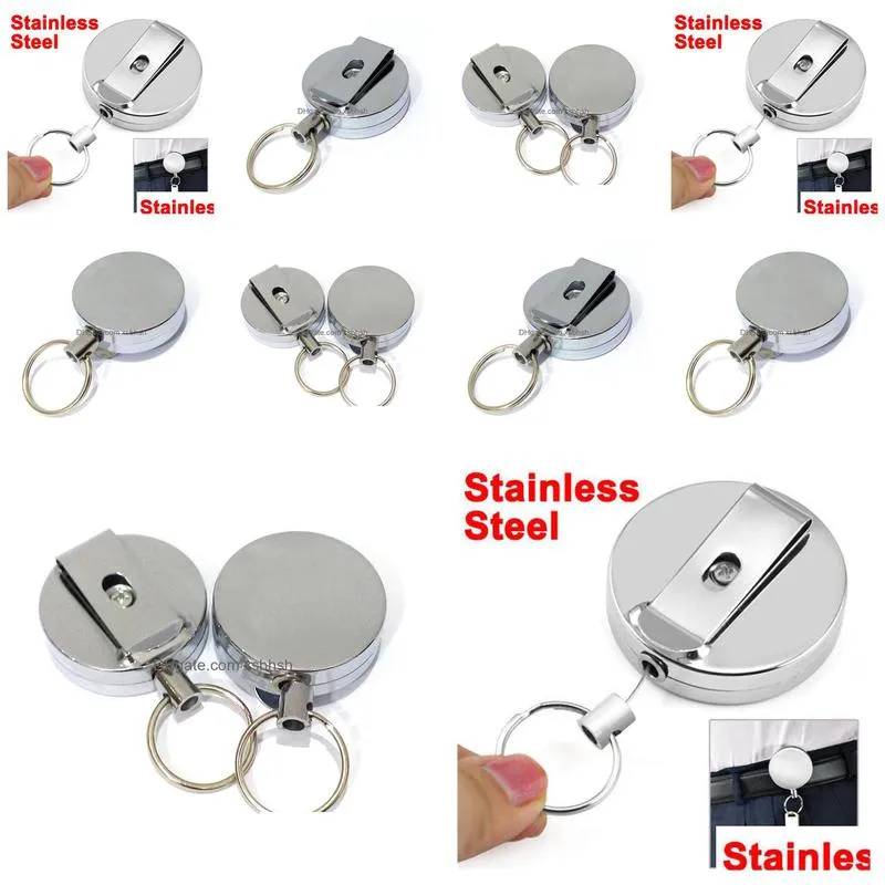 300x metal delicate and durable retractable pull chain reel id card badge holder reel recoil belt clip