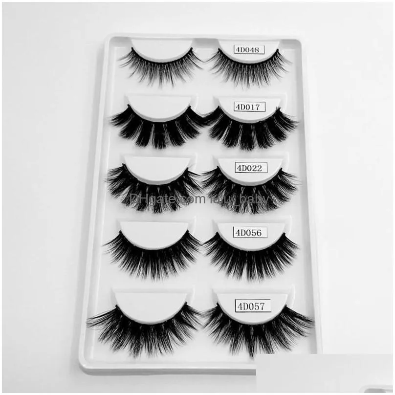 5 pairs mixed style multipack false eyelash 3d soft mink eyelashes wispy long false lashes natural eye makeup faux eye lashes