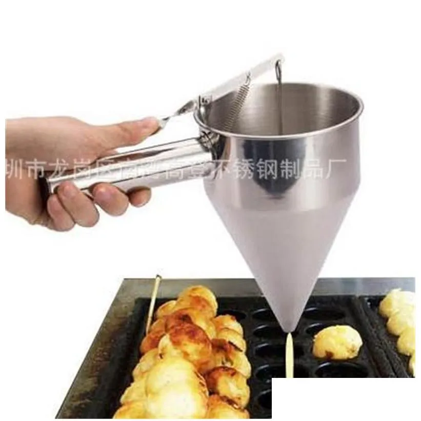 stainless steel funnel cone cake syrup high hardness multi-functional portable funnel creative intelligent durable stand