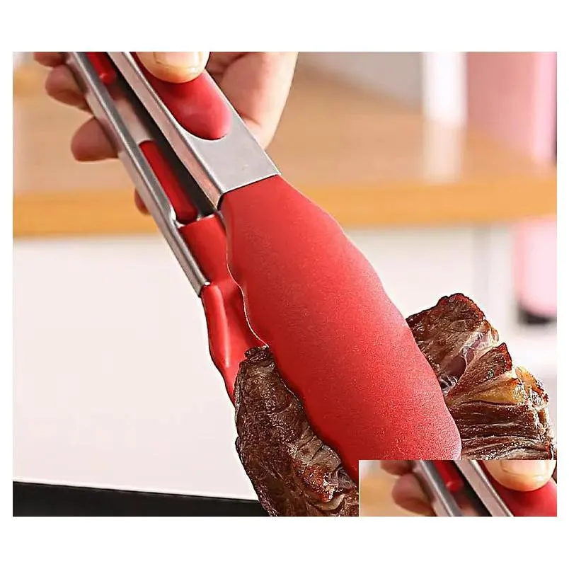 Other Kitchen Tools Food Grade Sile Tong Creative Non-Slip Bread Tongs Serving Kitchen Tools Bbq Accessories Sn4530 Drop Delivery Home Dhg21