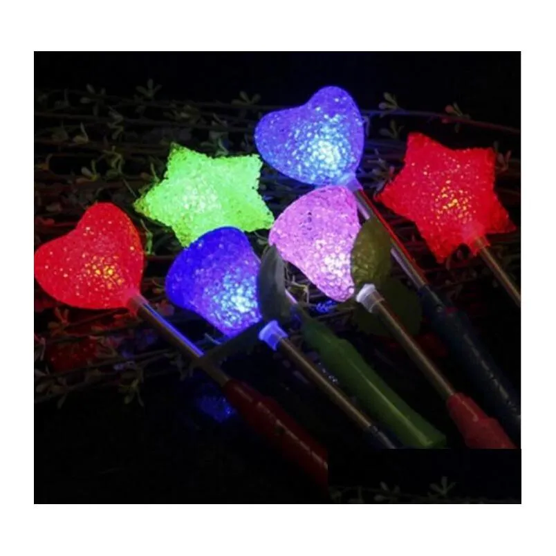 Other Festive & Party Supplies Led Flashing Light Up Sticks Glowing Rose Star Heart Magic Wands Party Night Activities Concert Carniva Dhkw2