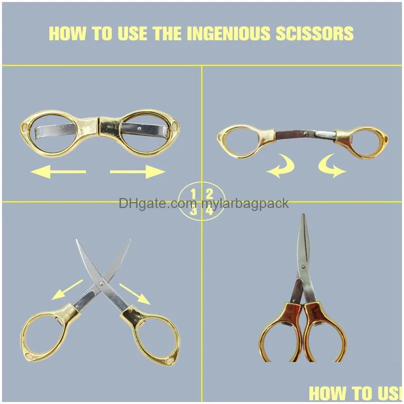Scissors Glasses Shape Foldable Fishing Scissors Small Tools Outdoor Travel Collapsible Disguise Cigar Cutter Plastic Metal Knife Port Dhjtg