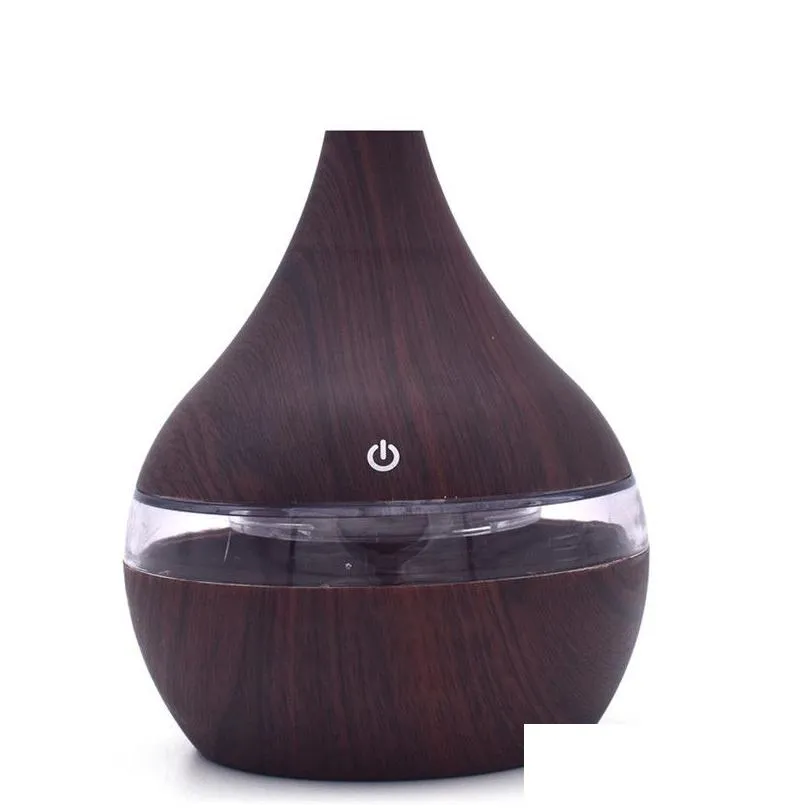 300ml Ultrasonic Aroma Diffuser Humidifier Wood Grain Mute Cool Mist Maker for Office Home Bedroom  Oil Diffuser