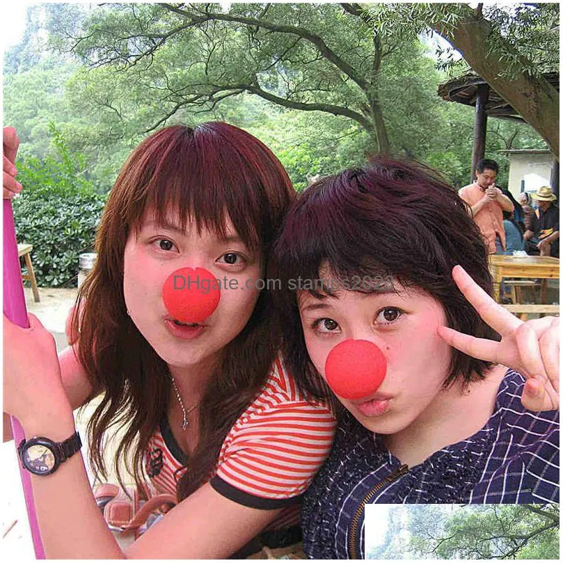 Party Masks Halloween Red Clown Nose Magic Dress Sponge Circus Novelty Foam For Cosplay Costumes Masquerade Decorations Christmas Gif Dhcue