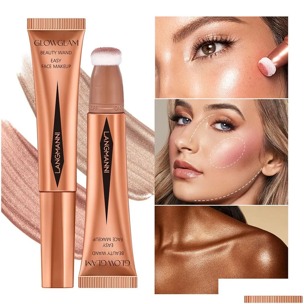 Easy Face Contour Makeup Cream Beauty Wand Highlighter Blush and Contour Lightweight & Long Lasting Blendable Super Silky Creme For Finish Facial