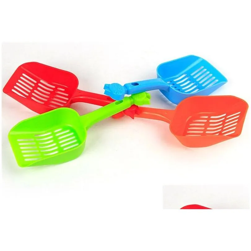 plastic pet fecal cleaning spade multi color with handle cat litter shovel durable thicken pets supplies