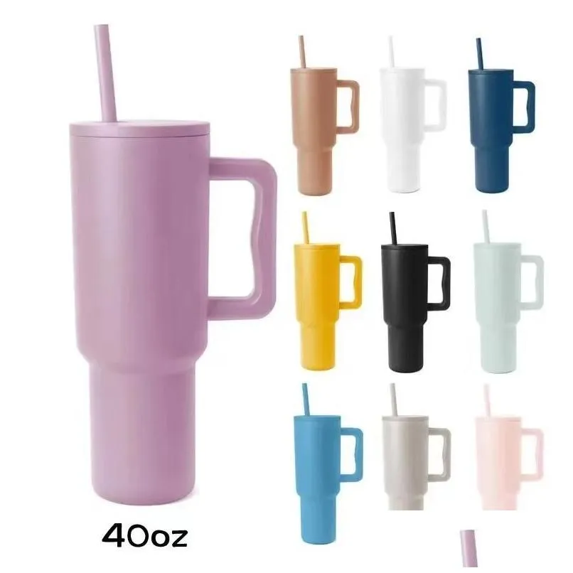 Simple Modern 40oz Stainless Steel Tumblers H3.0 Cups With Handle Lid and Straw Big Capacity Travel Car Mugs keep Drink Cold Vacuum Insulated Water Bottles FY5821