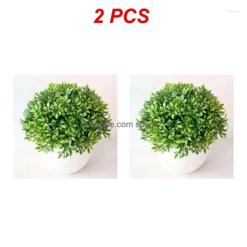 decorative flowers 2/4/6pcs green bonsai looks  all year round vibrant colors tree with pot room decoration trending home decor