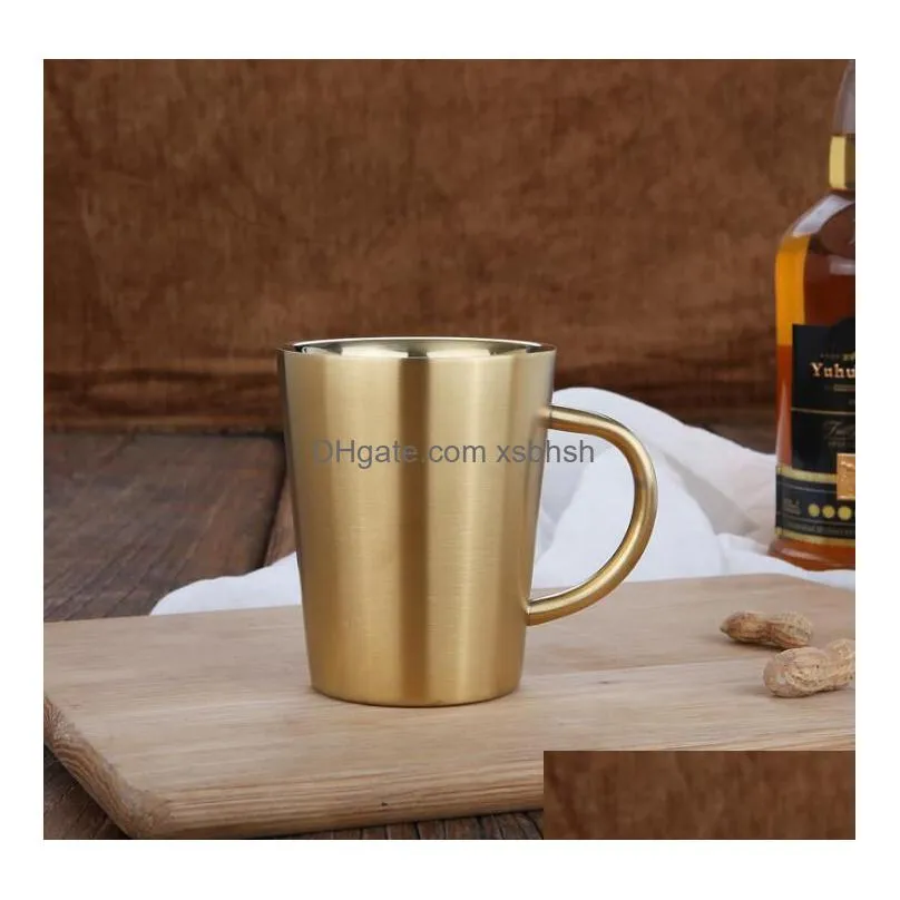 60pcs 320ml 12oz vacuum cups stainless steel mug double wall cup insulated beverage milk thermo coffee mug with handles