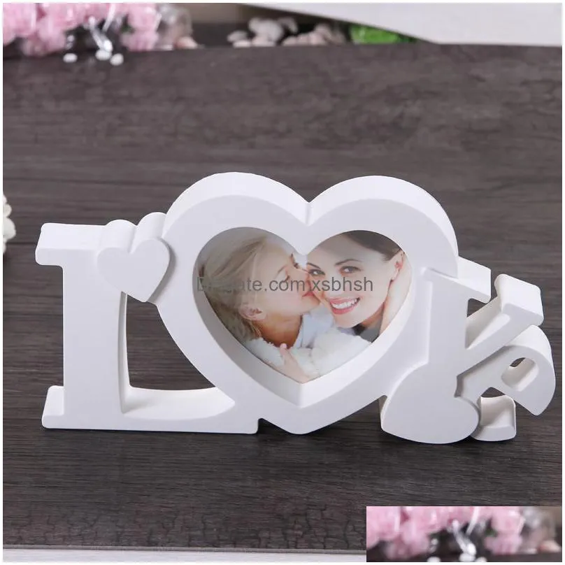 50pcs/lot pure love p o frame white heart shape with one picture 4x4 for baby and sweet lover gift