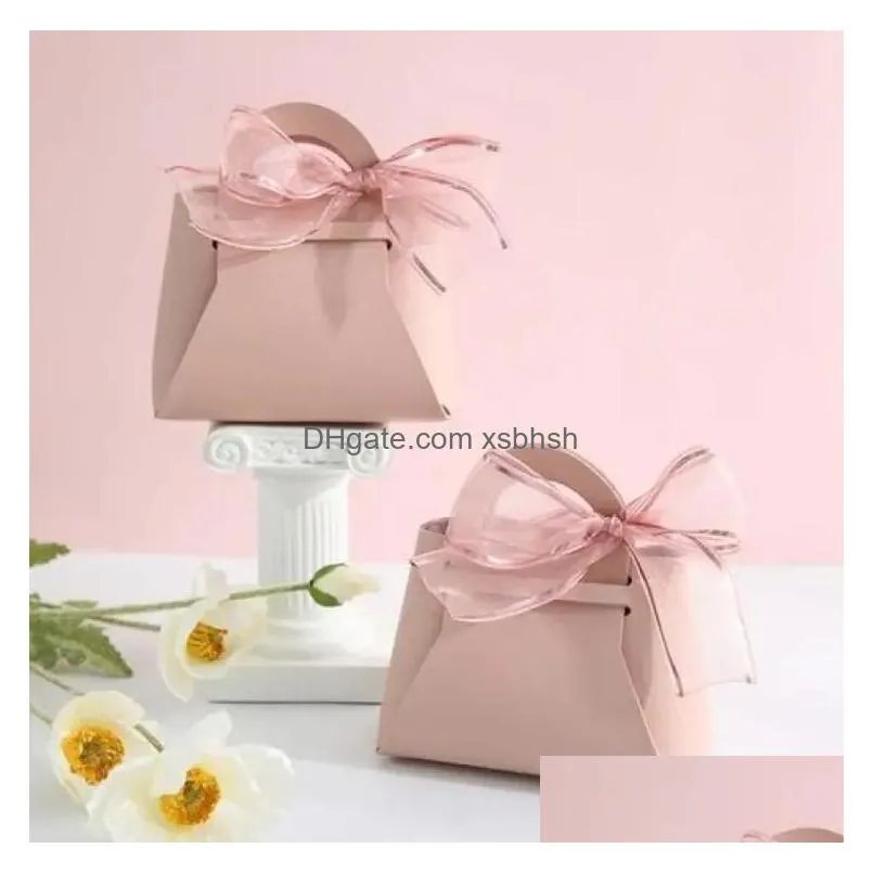 ins style wedding candy box leather empty box gift box packaging creative wedding candy bag sn4540