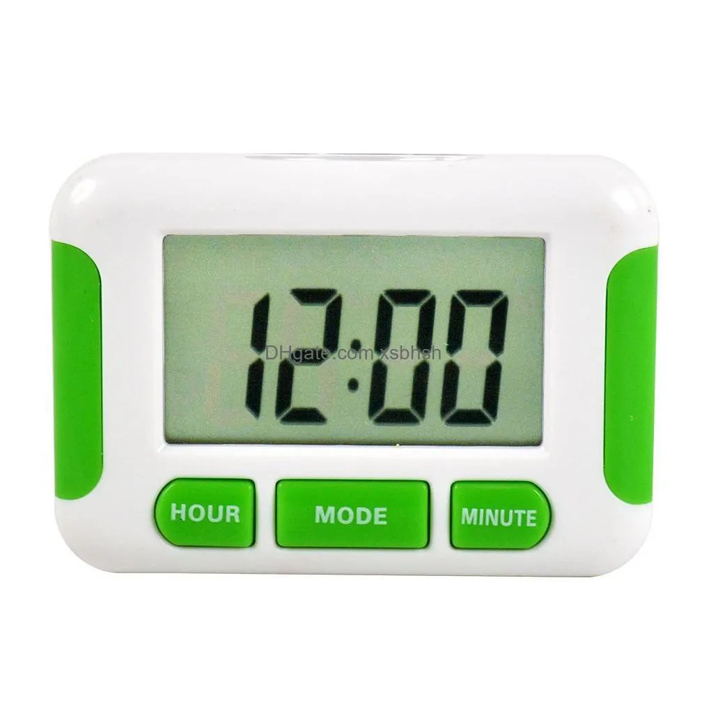 200 pcs/lot kitchen timers alarm clock 5 groups noisy bell 12/24 hours countdown multi kitchen home house lab