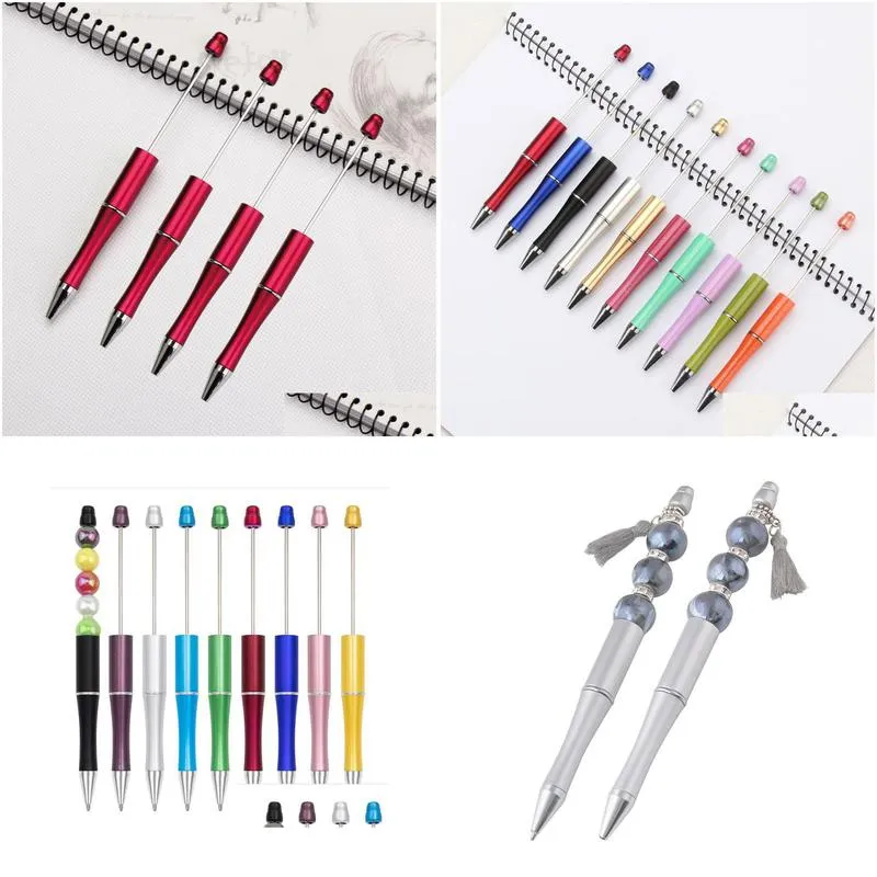 Ballpoint Pens Wholesale Usa Add A Bead Diy Pen Original Beads Customizable Lamp Work Craft Writing Tool Drop Delivery Office School Dhd4I
