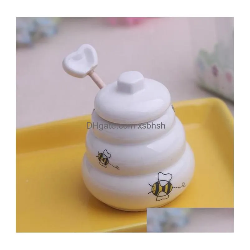 60pcs meant to bee ceramic honey pot with dipper wedding bridal shower favors sn50