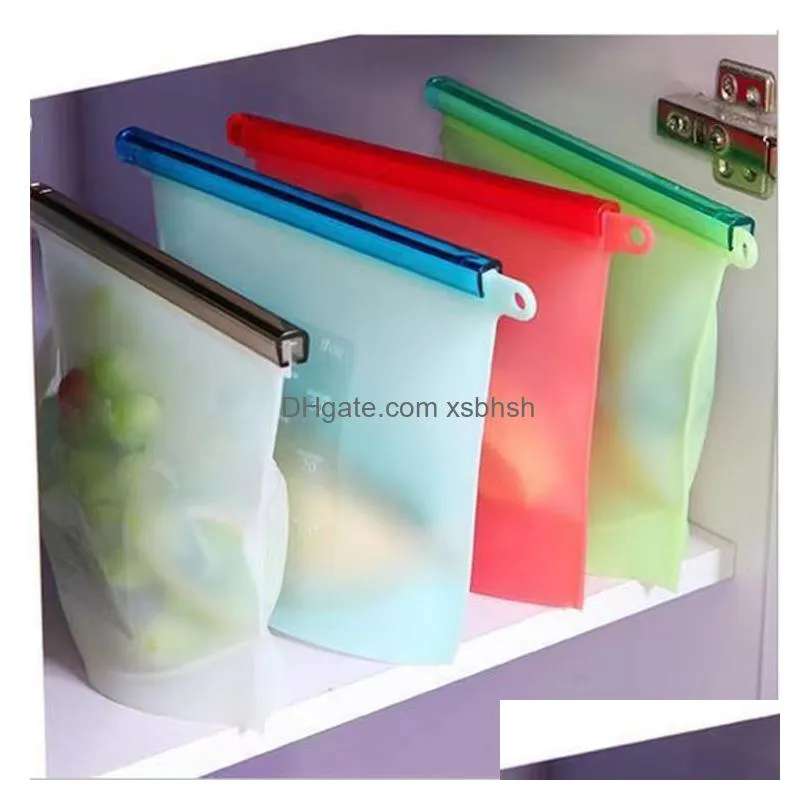 wholesale 1000ml 1500ml silicone  bags sealing storage for home food kitchen organization gadgets cooking tools 
